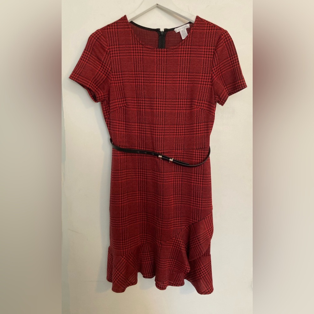 London Times Red Plaid Women's Dress Size 8